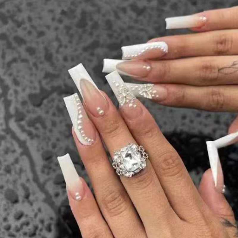 24pcs Long Ballet False Nails  – обзор и цена Pressed Flower Art