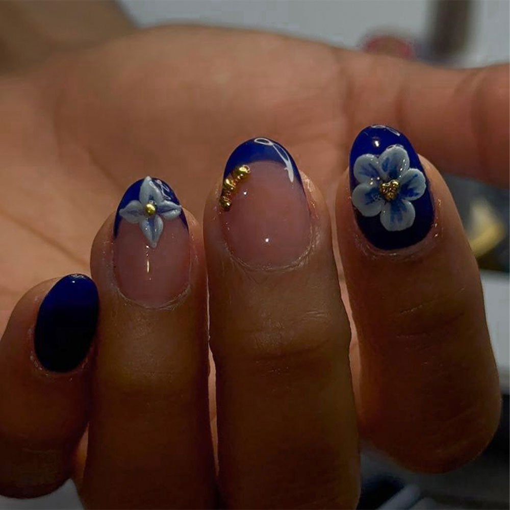 24pcs Short Oval 3D Gel Nail S – обзор и цена Pressed Flower Art