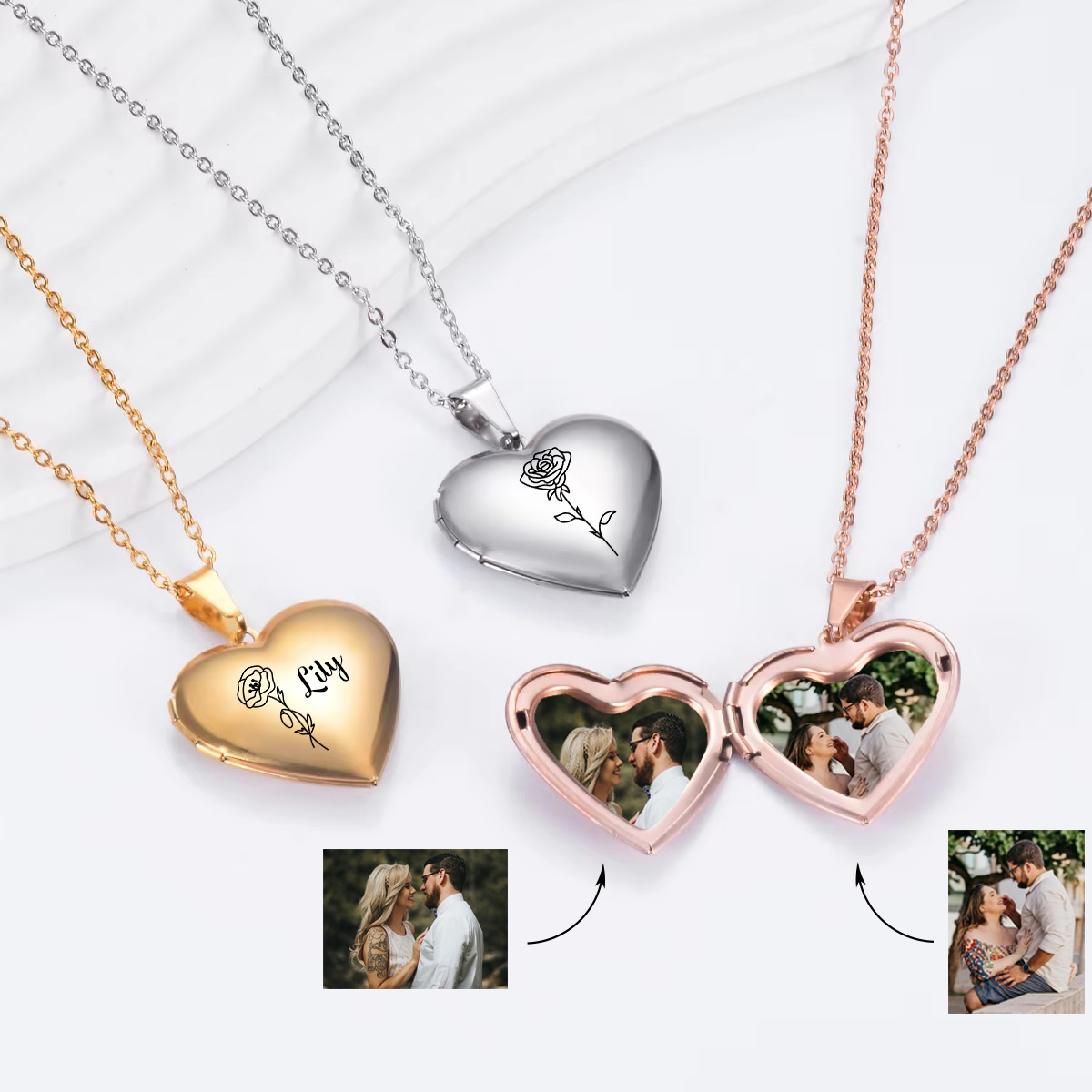 Custom Personalized Heart Birt – обзор и цена Birth Flower Necklace