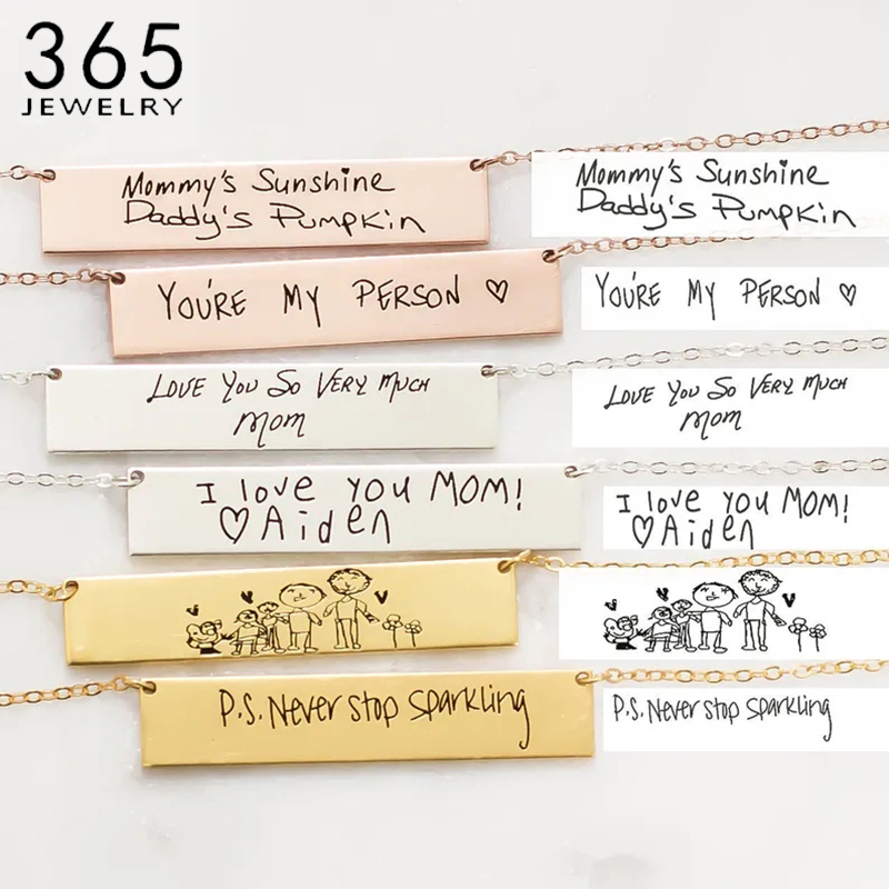 Custom Handwriting Name Bar Pe – обзор и цена Handwriting Necklace Bar
