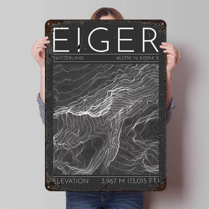 Eiger Mountain Topographic Con – обзор и цена Custom Map Poster