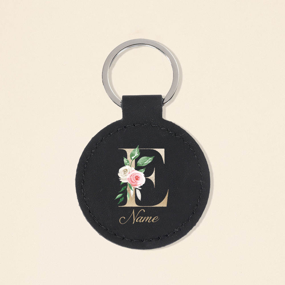 Personalized Initial with Name – обзор и цена Monogram Keychain Leather