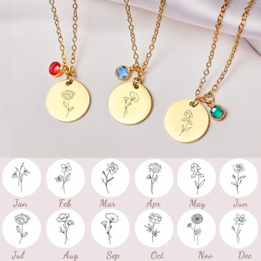 Birth Flower Necklaces for Wom – обзор и цена Birth Flower Necklace