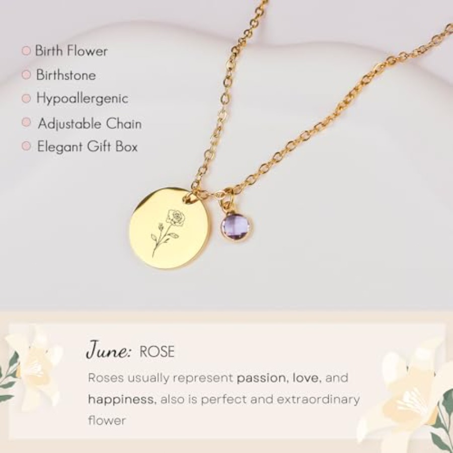 Birth Flower Necklaces for Wom – обзор и цена Birth Flower Necklace