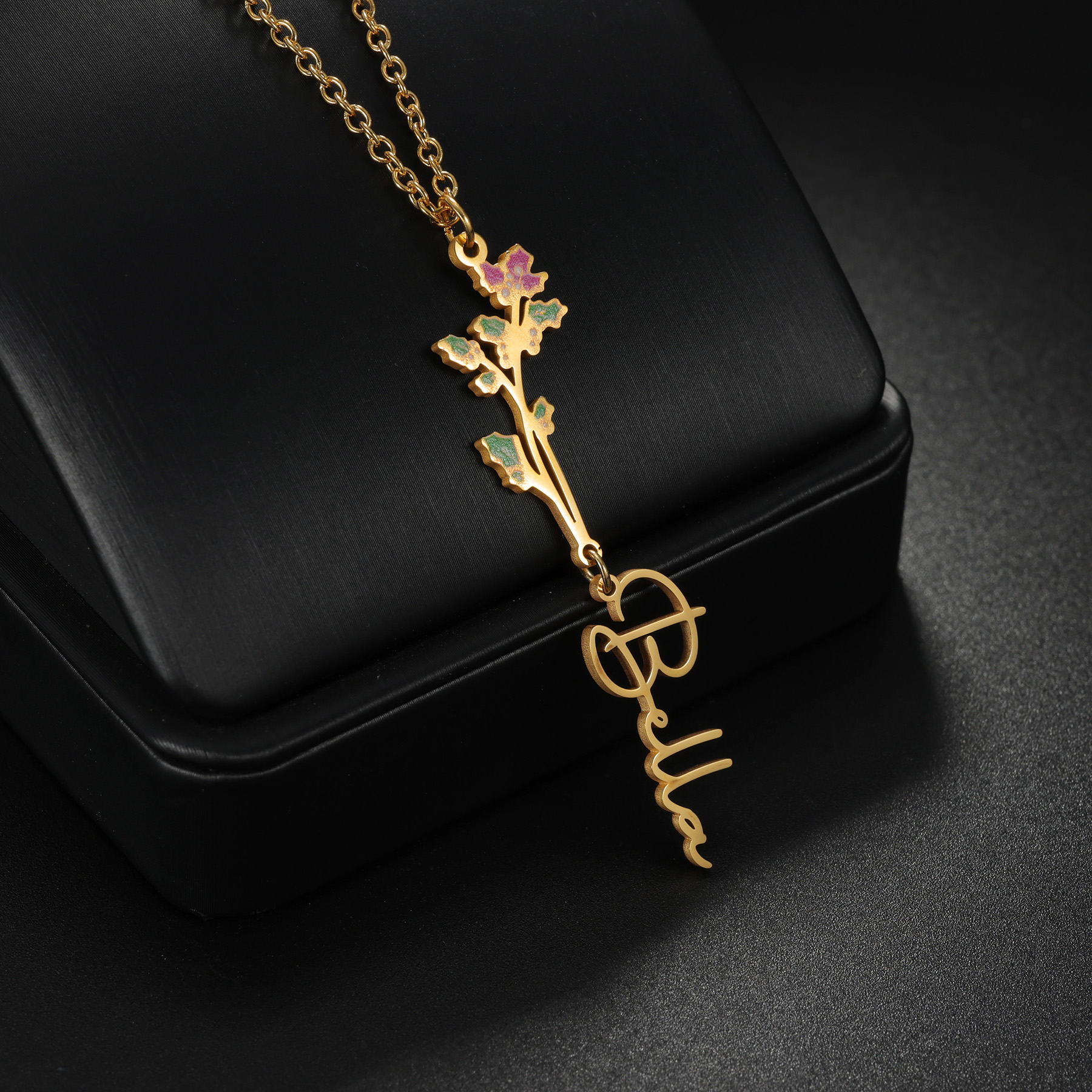 Acheerup Custom Name Necklace  – обзор и цена Birth Flower Necklace