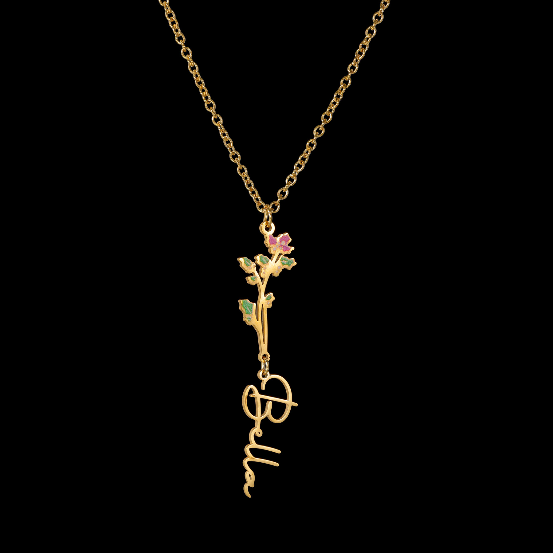 Acheerup Custom Name Necklace  – обзор и цена Birth Flower Necklace