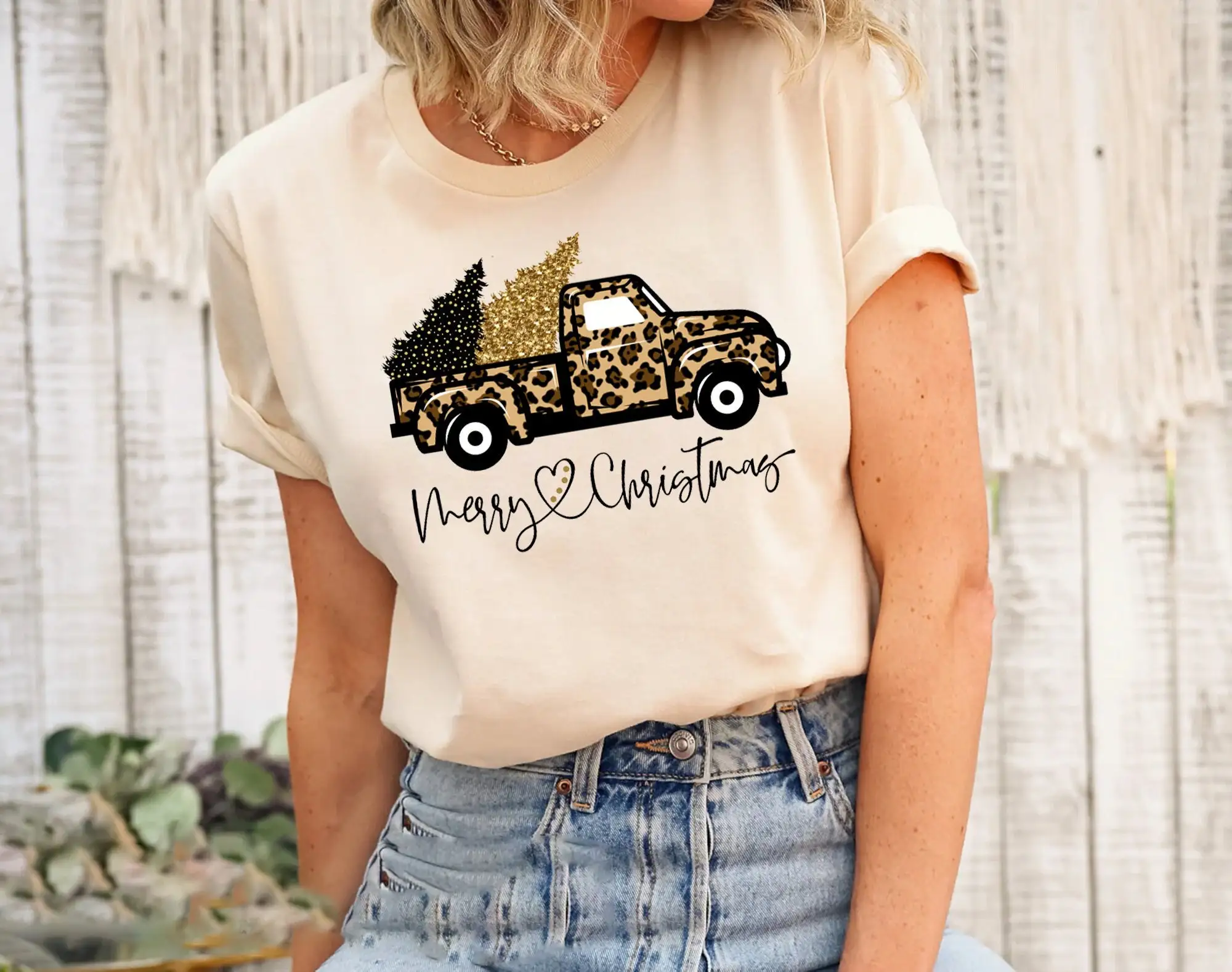 Christmas Truck T Shirt Leopar – обзор и цена Family Tree Print