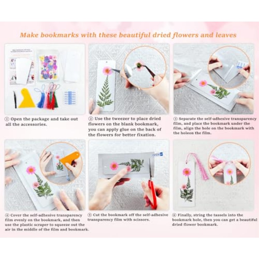 Cardstock Blank Bookmarks Set, – обзор и цена Dried Flower Bookmark