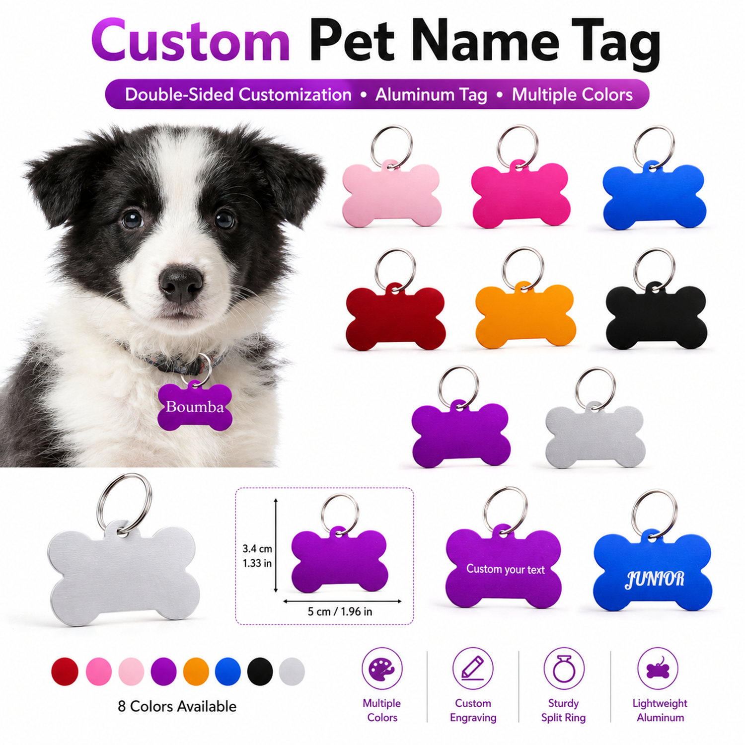 Bone Shaped Custom Name Dog Ta – обзор и цена Pet Portrait Custom